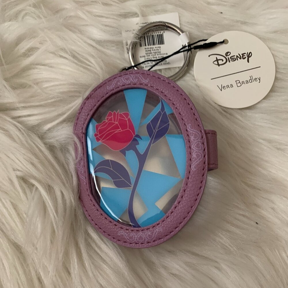 VERA BRADLEY X DISNEY Beauty and the Beast Rose Mirror Key Charm Ring - Picture 2 of 4